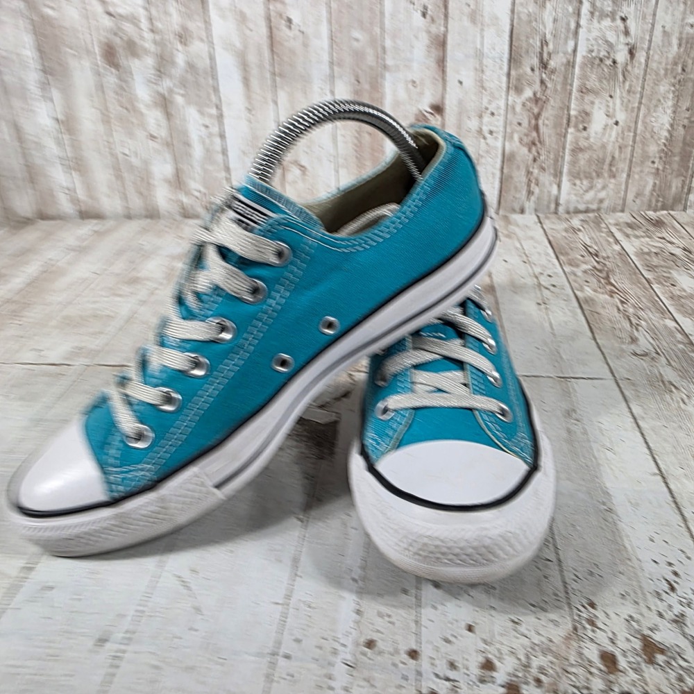 Converse Chuck Taylor All Star Low Top Teal Blue Canvas Sneakers Womens 9 - Picture 4 of 8